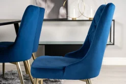 Dipp Spisegruppe 180 cm Rektangulær med 6 Velvet Stoler
