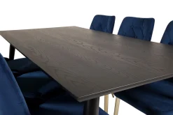 Dipp Spisegruppe 180 cm Rektangulær med 6 Velvet Stoler