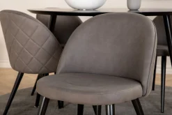 Dipp Spisegruppe 115 cm Rund med 4 Velvet Stoler