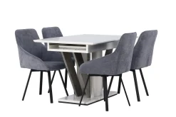 Disa Spisegruppe 120 cm Rektangulær med 4 Rosie Stoler