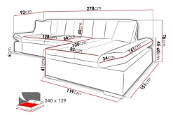 Djerra Sovesofa m. Divan L-formet