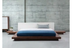 Dobbeltseng ZEN med Nattbord og LED 180x200 brun