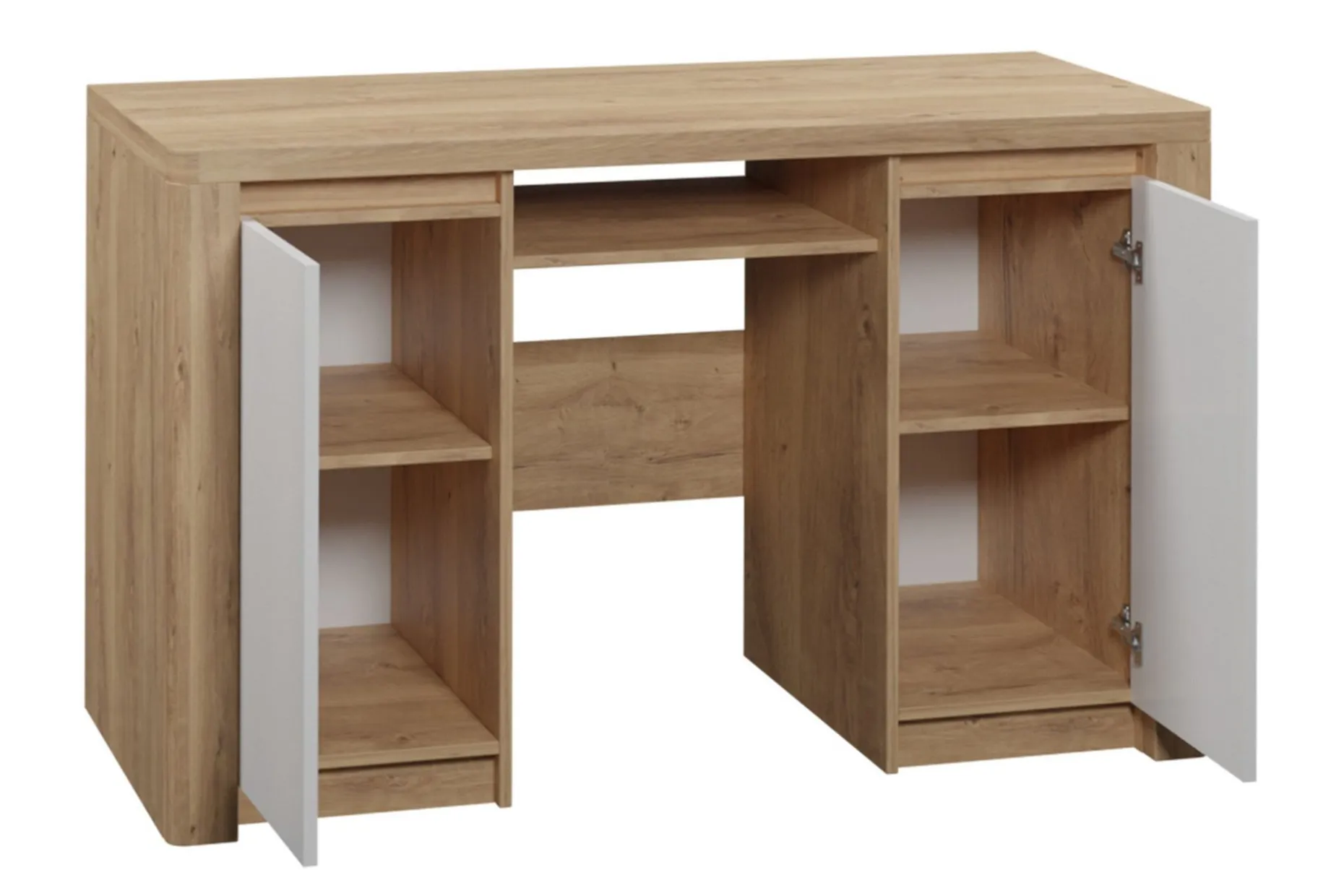 Domardon Skrivebord 130 cm med Oppbevaring 2 Skap