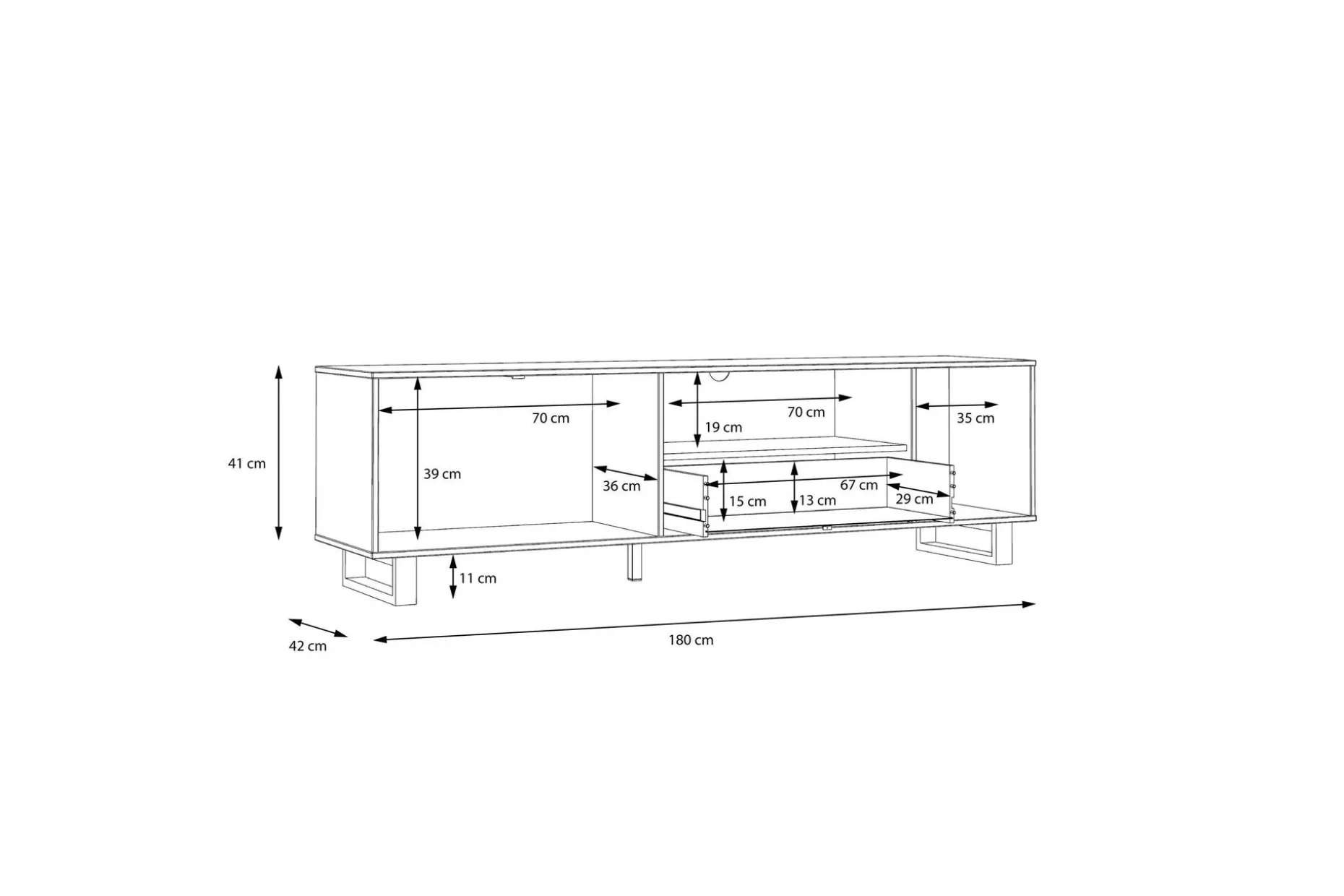 Donmills TV-benk 180 cm