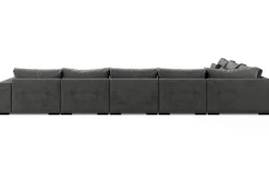 Dubai stor U-modulsofa Large med divan høyre fløyel ekstra dyp