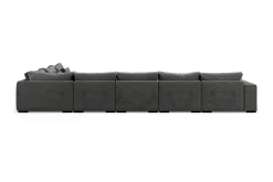 Dubai stor U-modulsofa med divan venstre fløyel 527 cm ekstra dyp