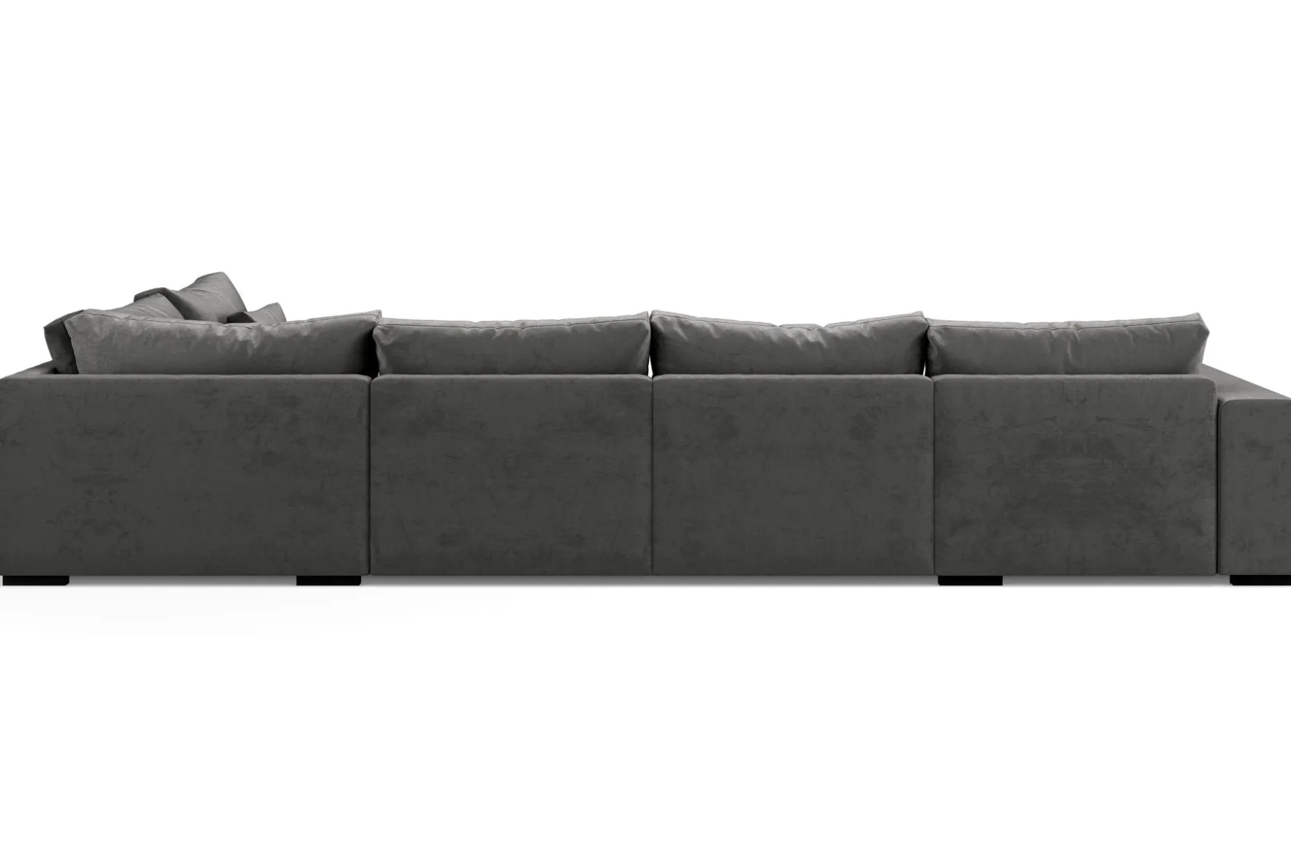 Dubai stor U-sofa modul med divan venstre fløyel ekstra dyp