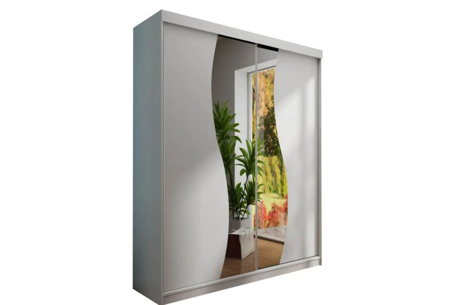Dunkra Garderobe med Speil LED-belysning RGB 150 cm Bue