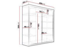 Dunkra Garderobeskap Med Speil 200x200 cm