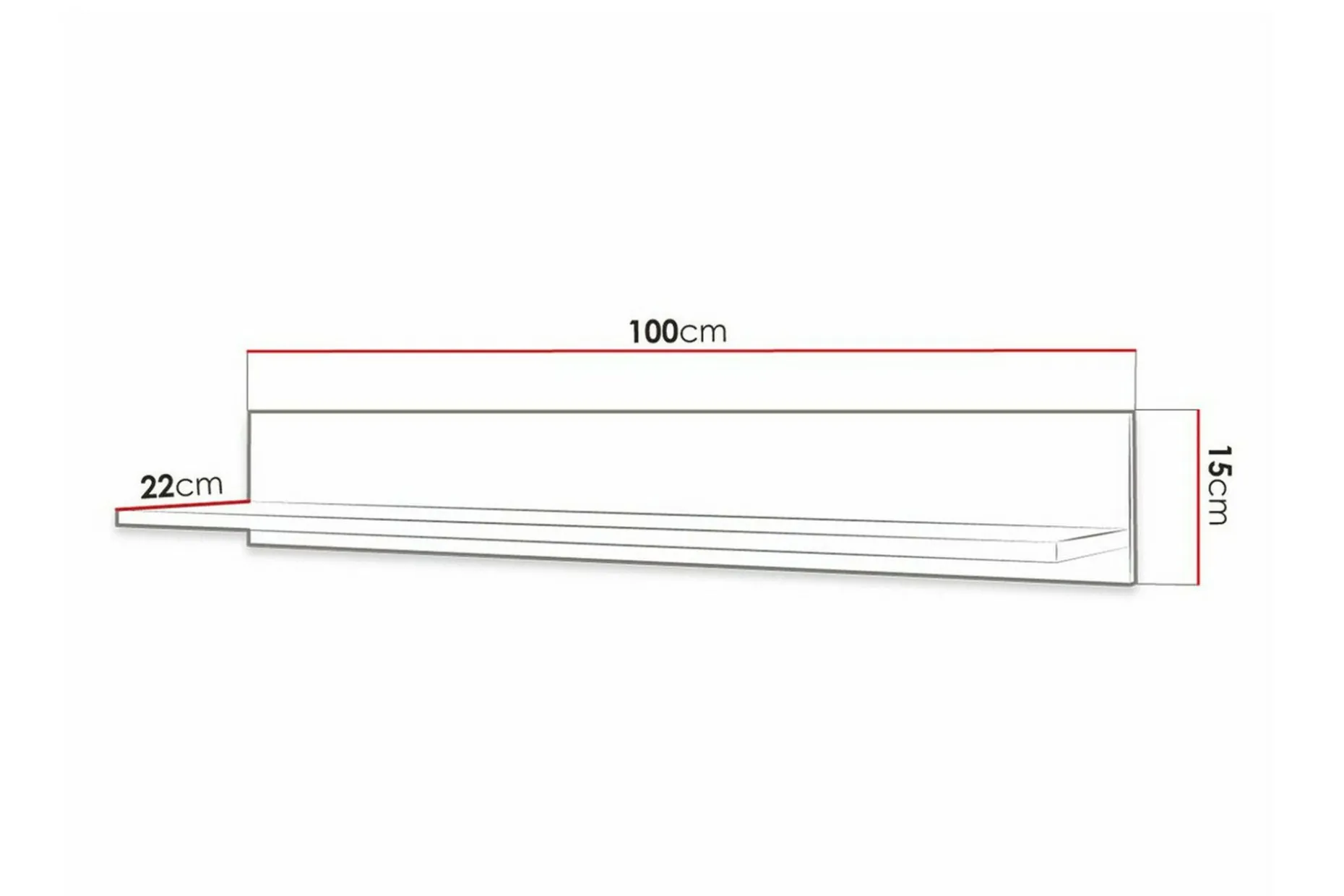 Dunvegan Vägghylla 100x22 cm White