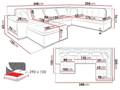 Dynir 6-seters U-sofa med Divan Venstre