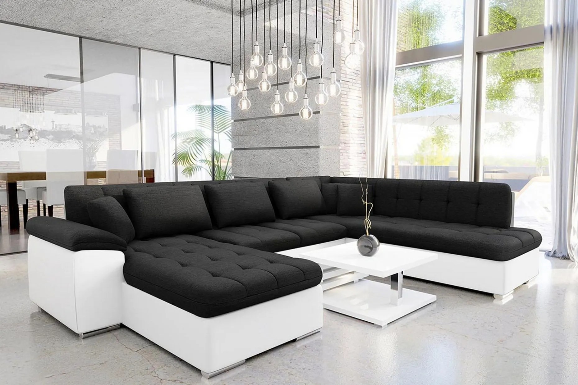 Dynir Sofa med Sjeselong og Divan 4-seter