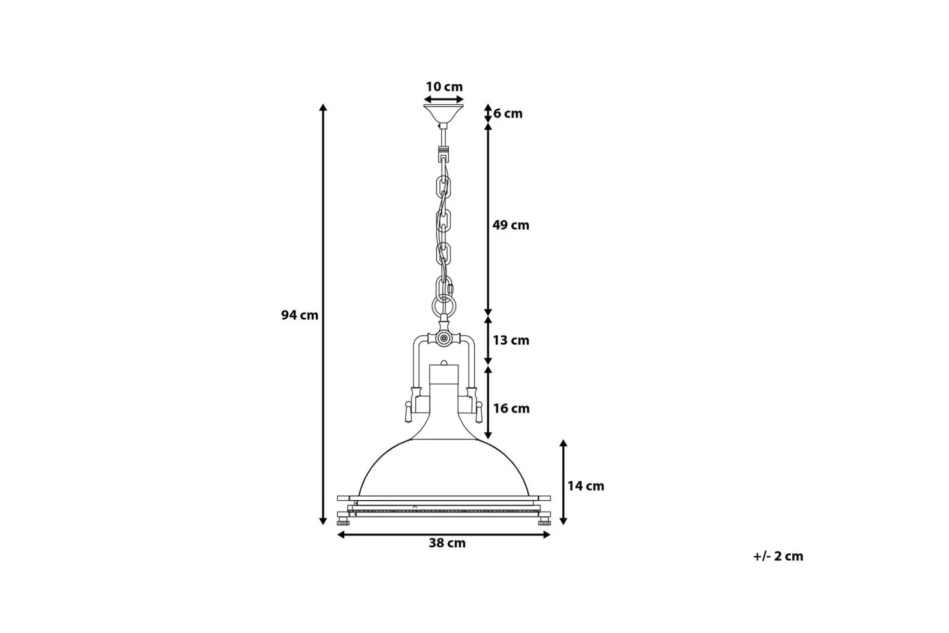 Ebron Taklampe 38 cm