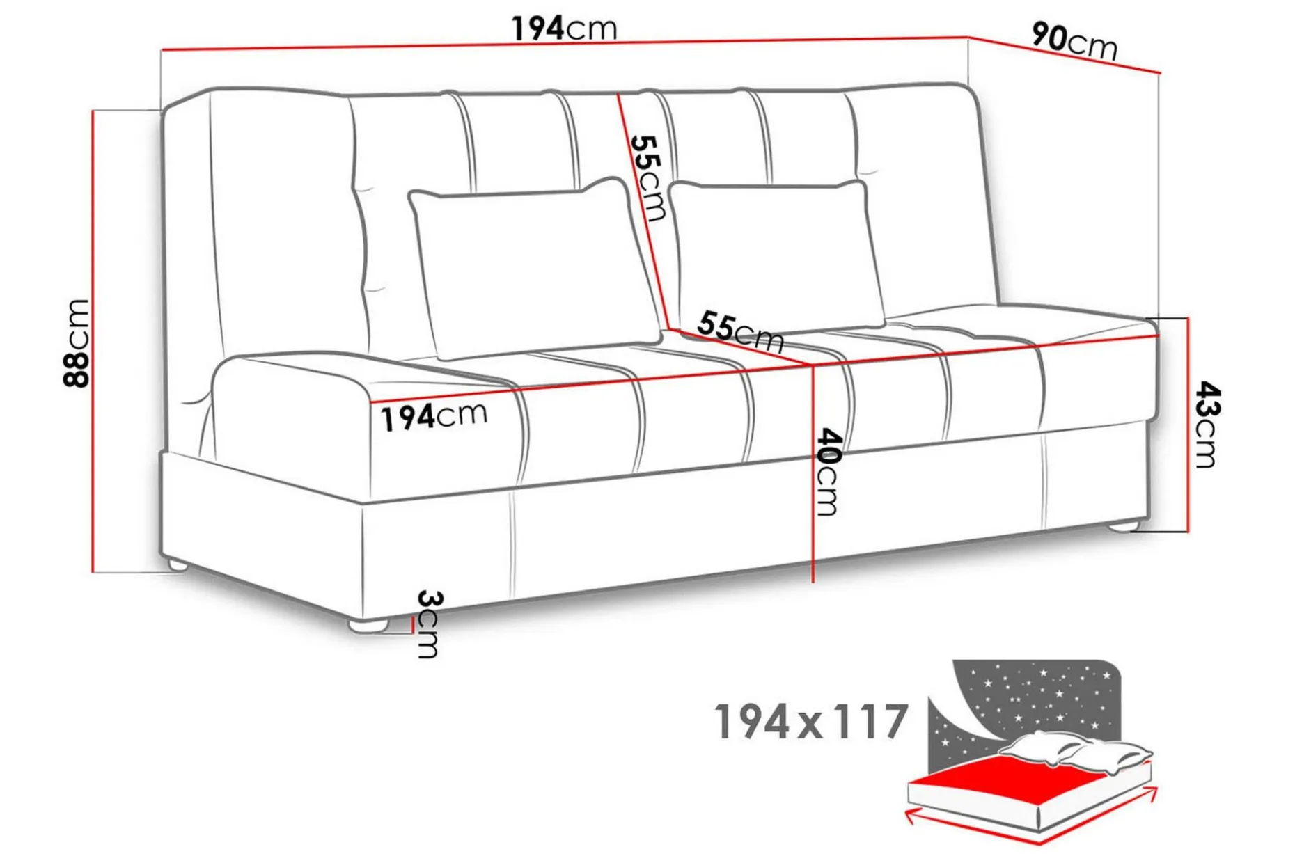 Eduardo Sovesofa 2-seter