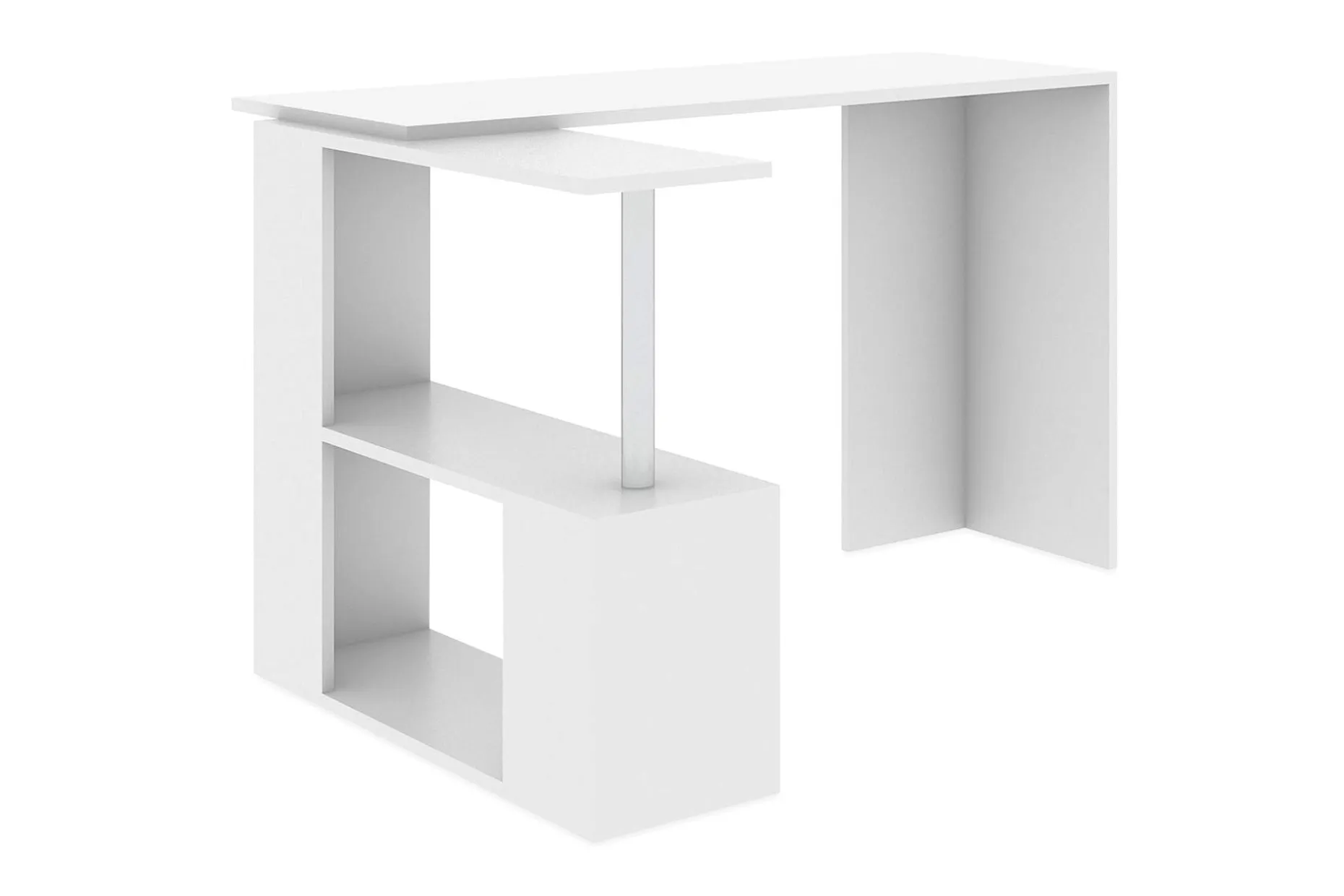 Elegancia Skrivebord 130 cm med Oppbevaringshyller L-form