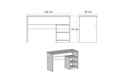 Elegancia Skrivebord 120 cm med Oppbevaring 2 Hyller