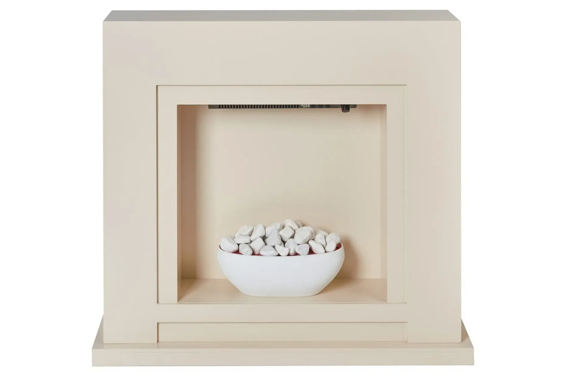 Elektrisk eldstad Beliani Sahara Beige||White