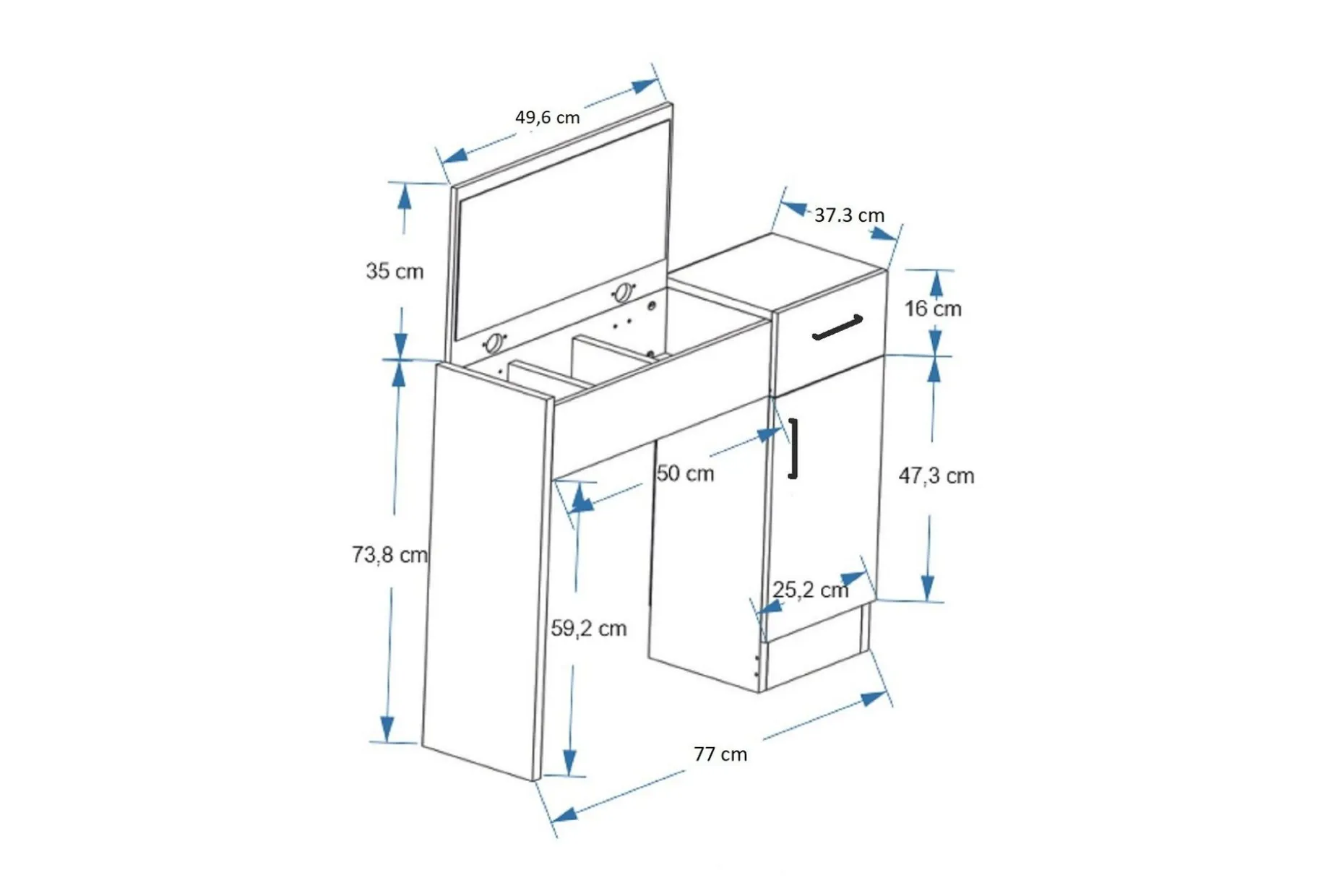 Elgar Sminkebord 77 cm