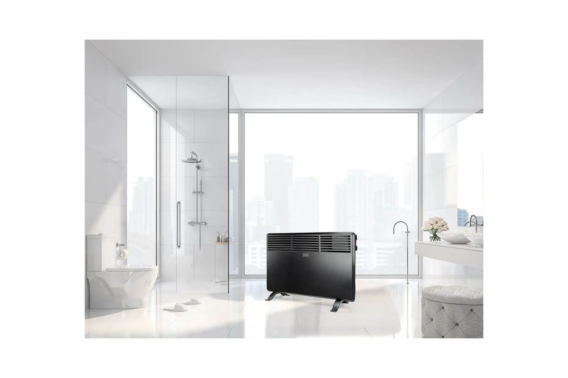 Elradiator for Baderom Black+Decker Svart