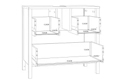 Elsassona Servantskap 35x64 cm 2 Skuffer