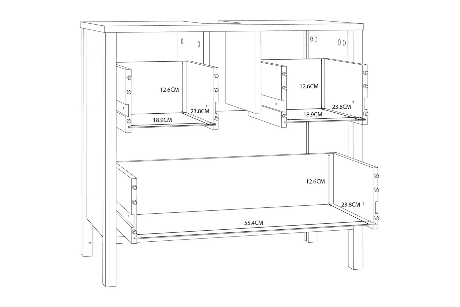 Elsassona Servantskap 35x64 cm 2 Skuffer