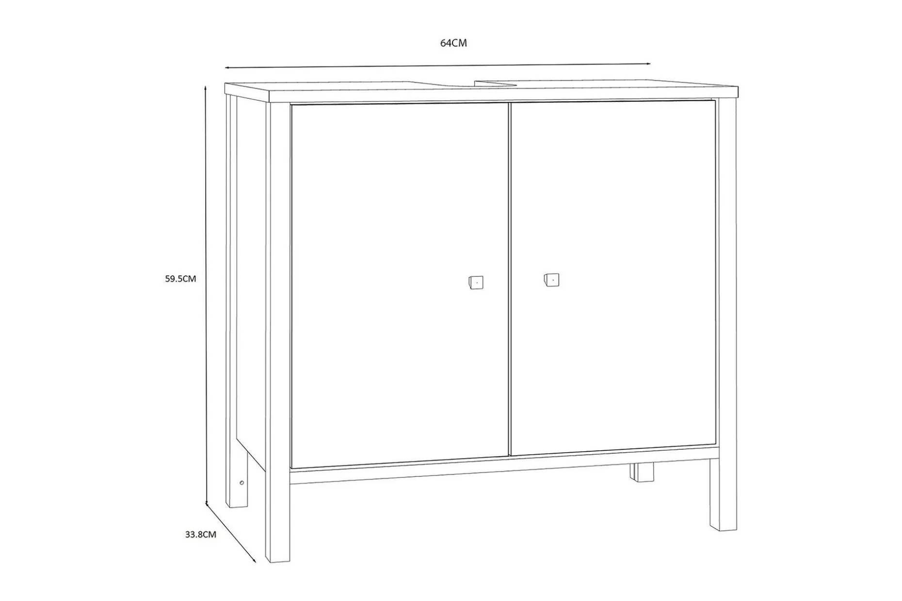 Elsassona Servantskap 35x64 cm 2 Skap