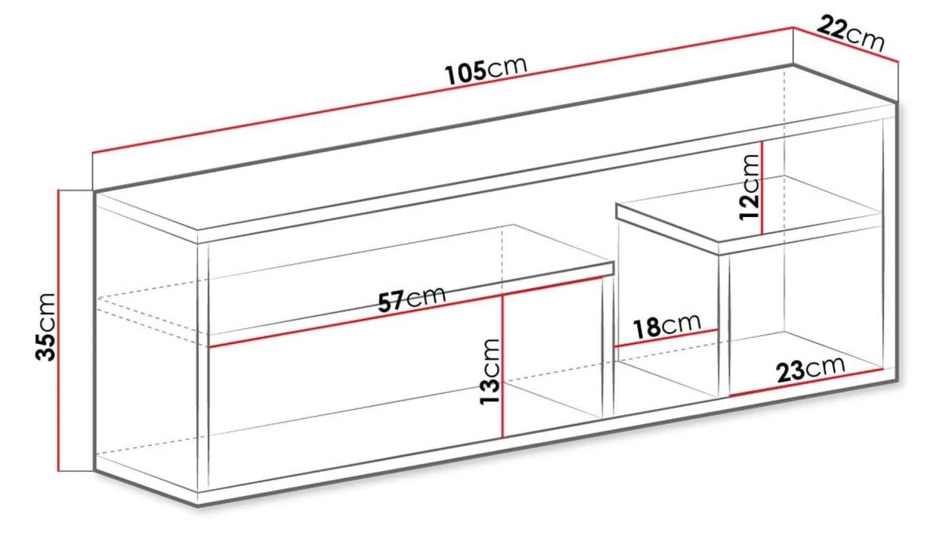 Elvaren Vegghylle 105 cm