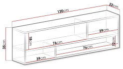 Elvaren Vegghylle 120 cm