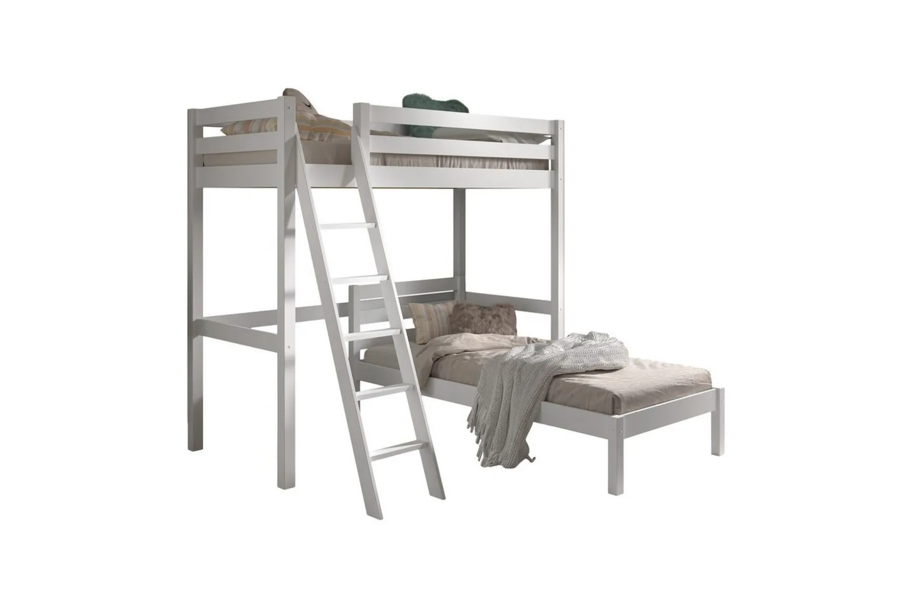 Enkeltseng og matchende sammenrullbar ryggelamellbunn Pino Mezzanine 90 x 200 cm