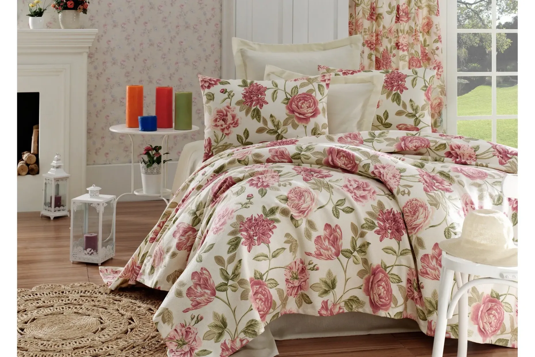 EnLora Home Sengeteppe Dobbelt 200x235+Laken+2 Putetrekk