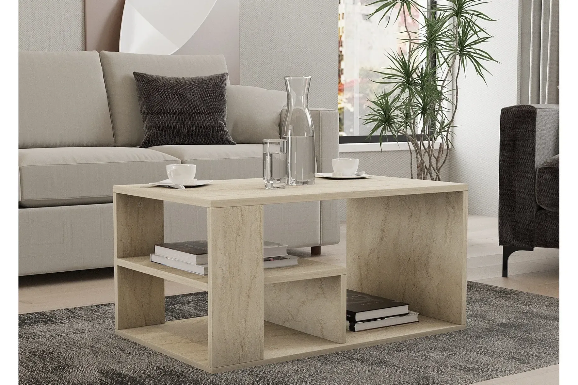 Eros Sofabord 80 cm Beige