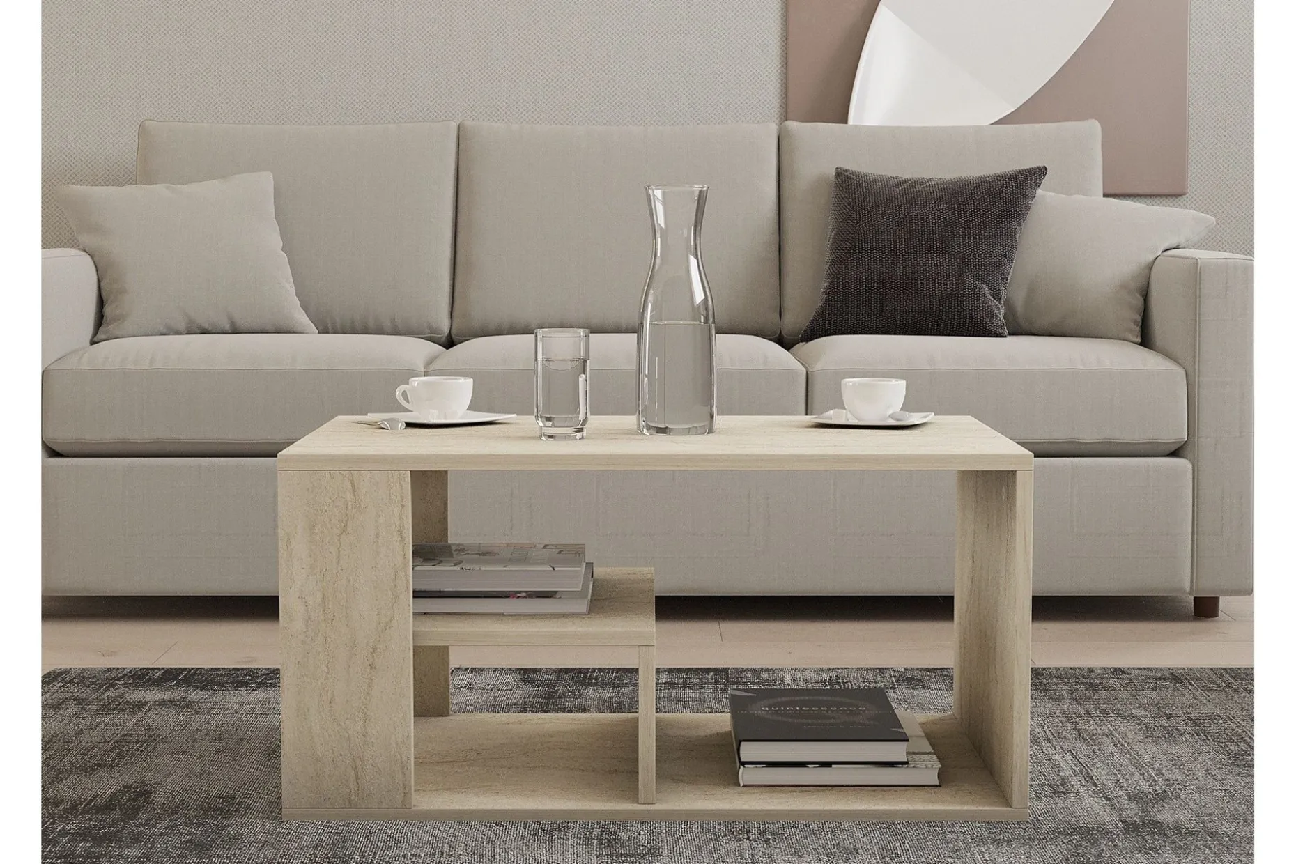 Eros Sofabord 80 cm Beige