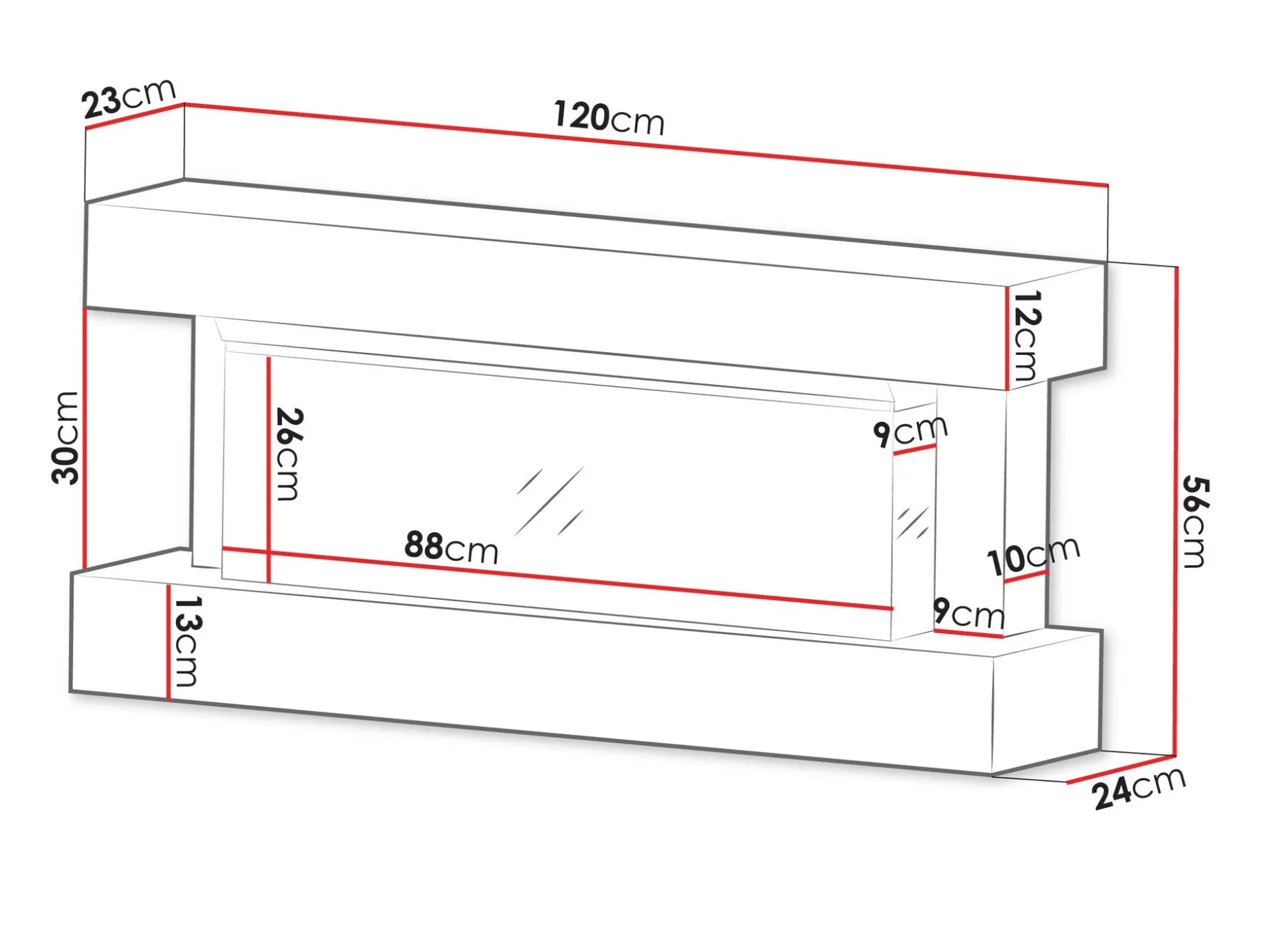 Erylin Elektrisk Peis 120 cm