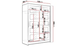 Estella Garderobe Skyvedører 5-Delt Speil