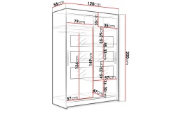 Estella Garderobe Skyvedører Delt Speil