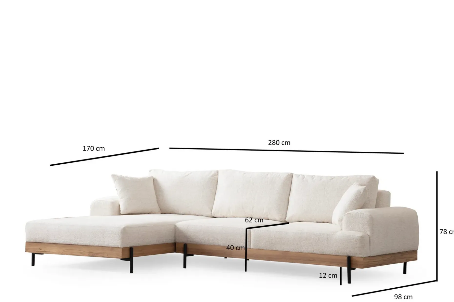 Eti Hjørnesofa 3-seter