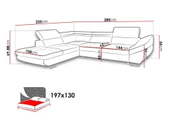 Fabio Divansovesofa 280x235x88 cm