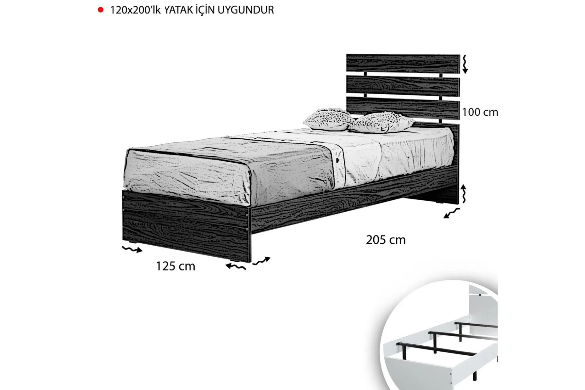 Feldene Sengeramme 120x200 cm