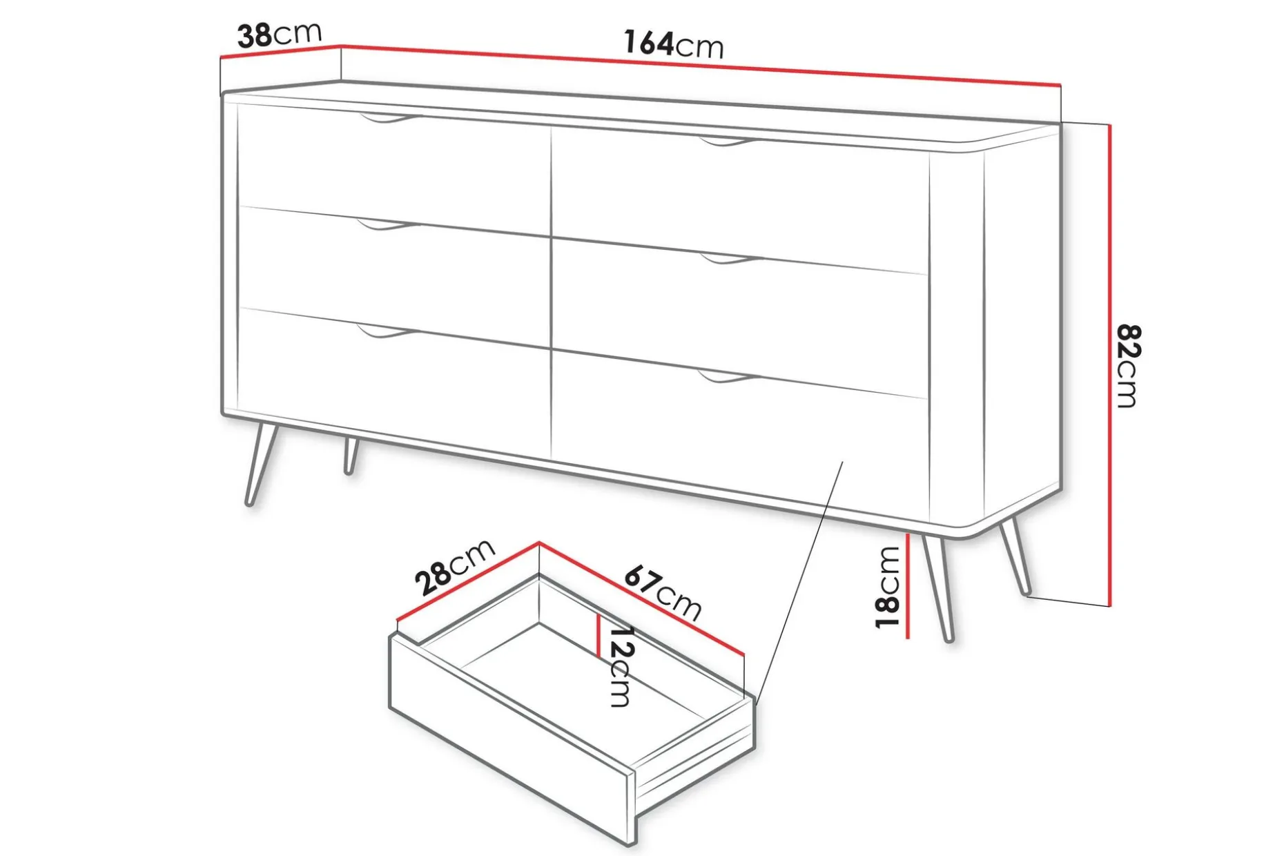 Forba Kommode 164 cm