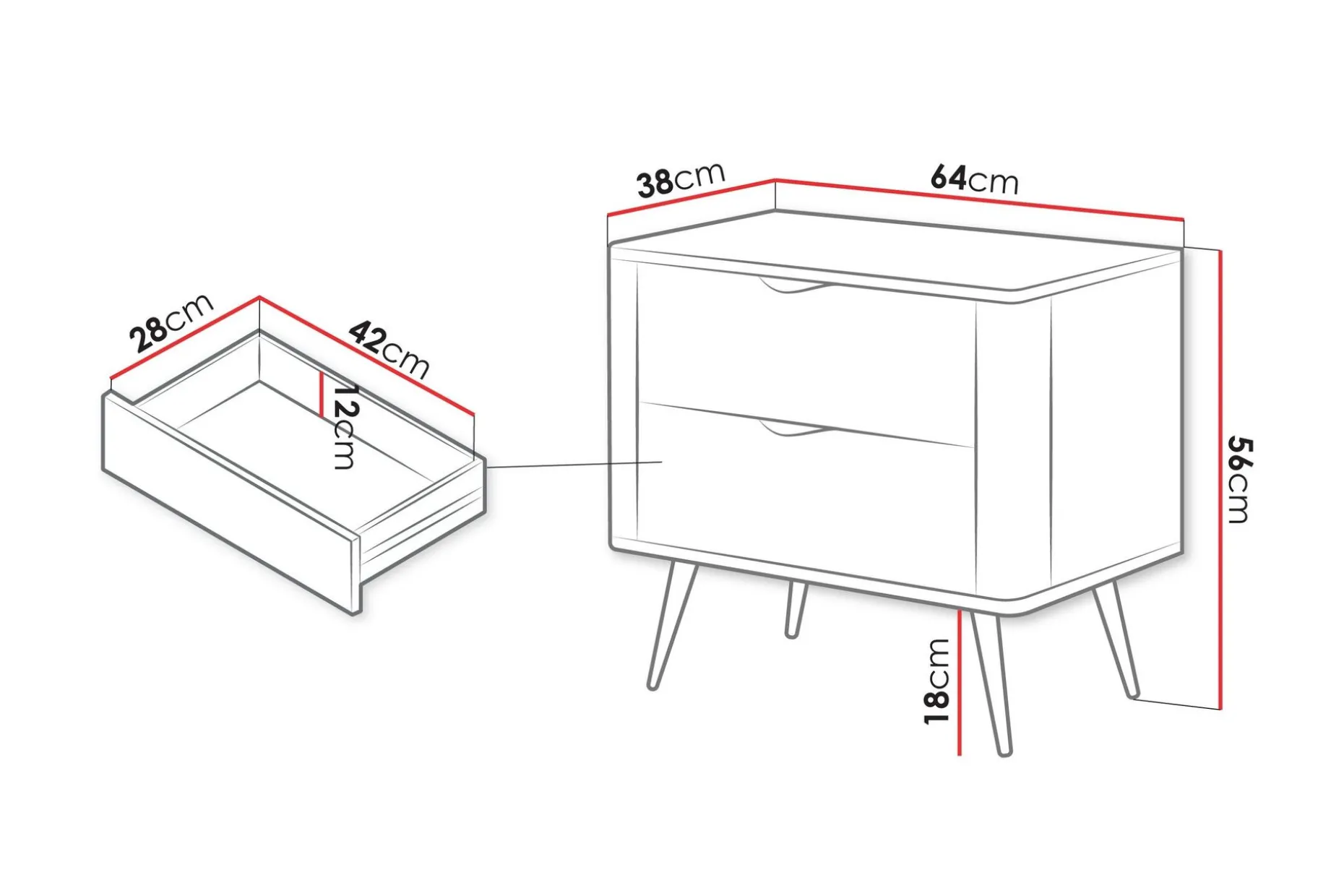 Forba Nattbord 64 cm