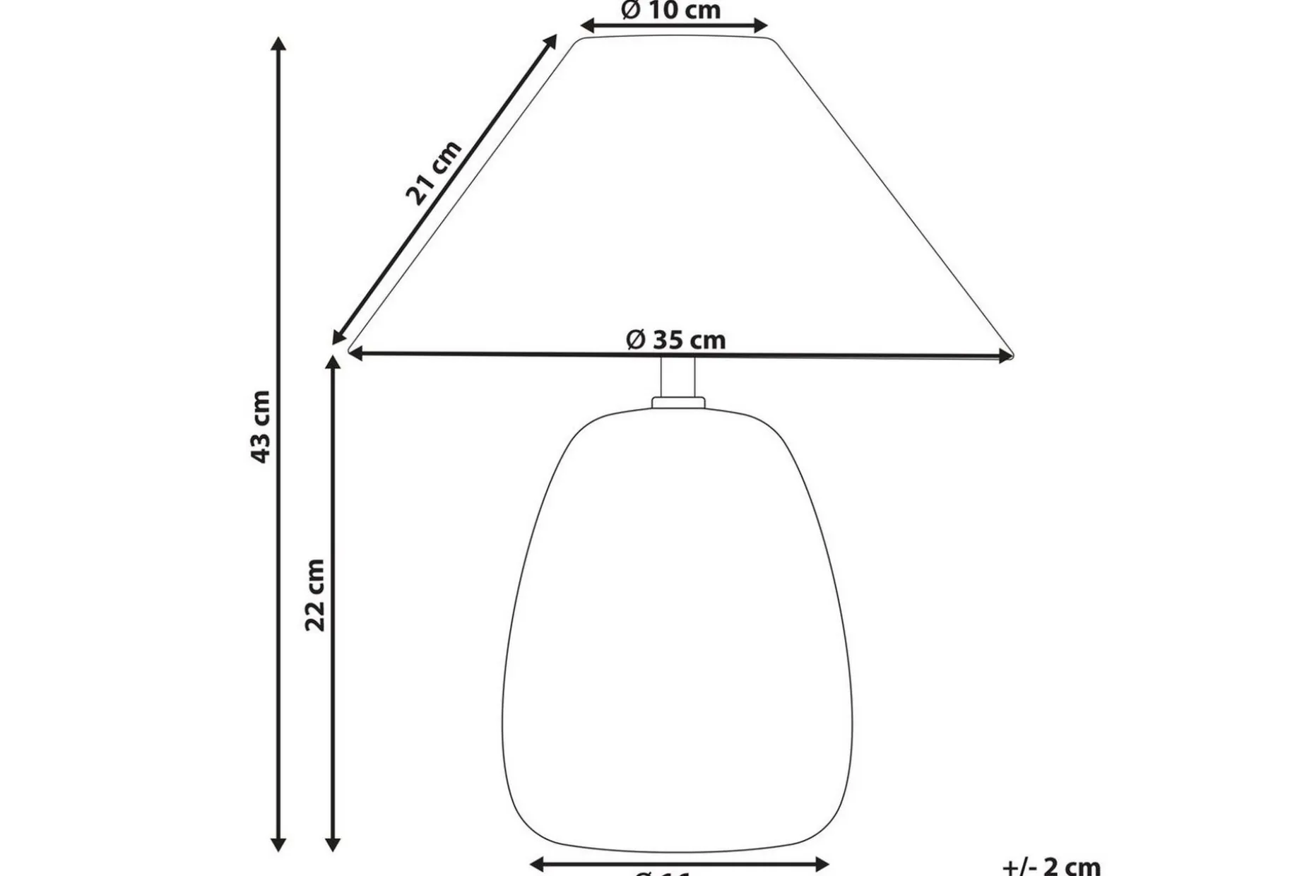 Formentera Bordlampe 43 cm E27