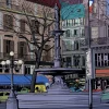 Fototapet Twilight Across Paris Square 250x193