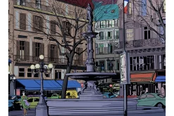 Fototapet Twilight Across Paris Square 250x193