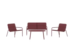 Fourni sofagruppe 2-seters sofa + 2 lenestoler med bord utendørs