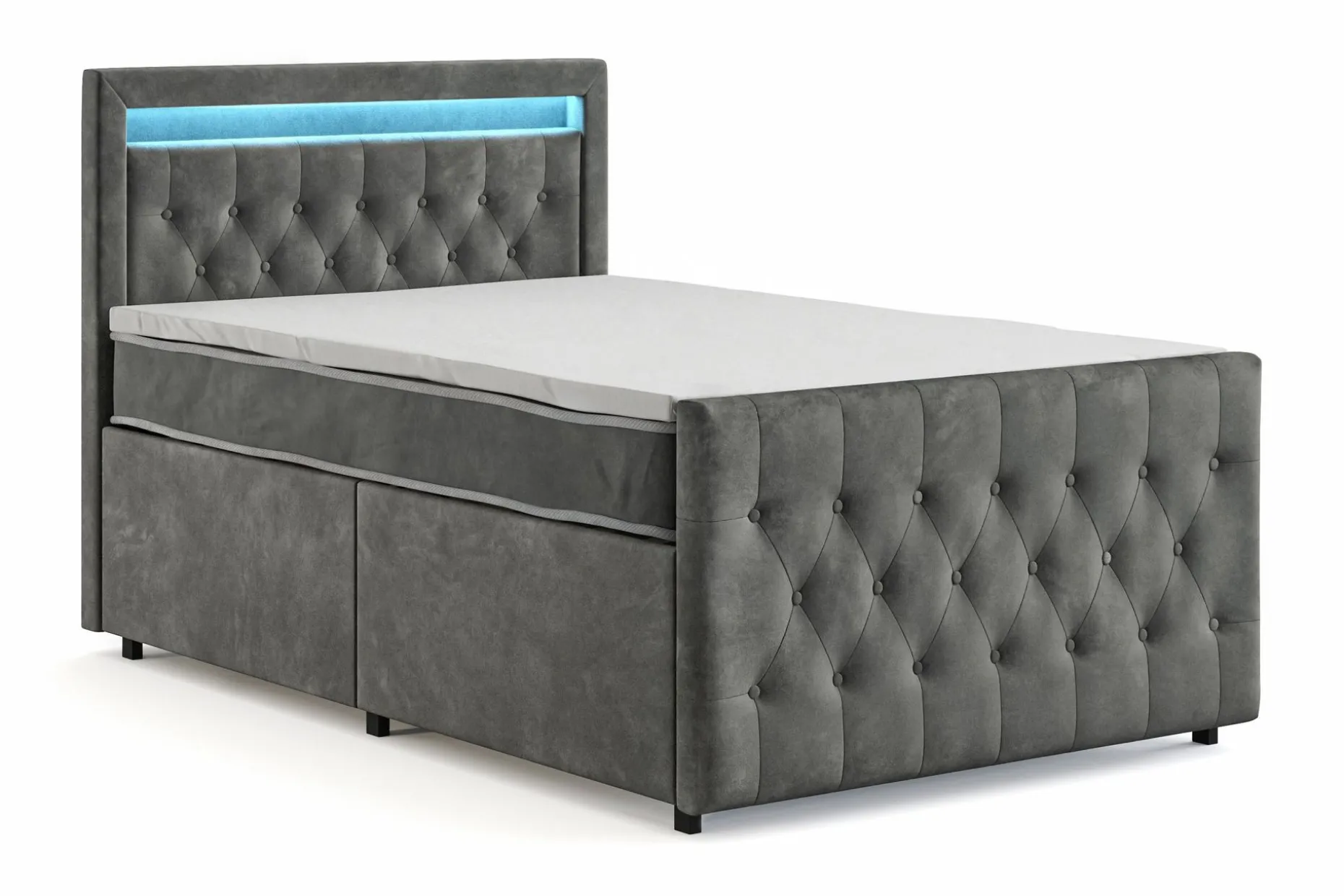 Franco Light komplett sengesett med oppbevaring LED-belysning 120x200 cm