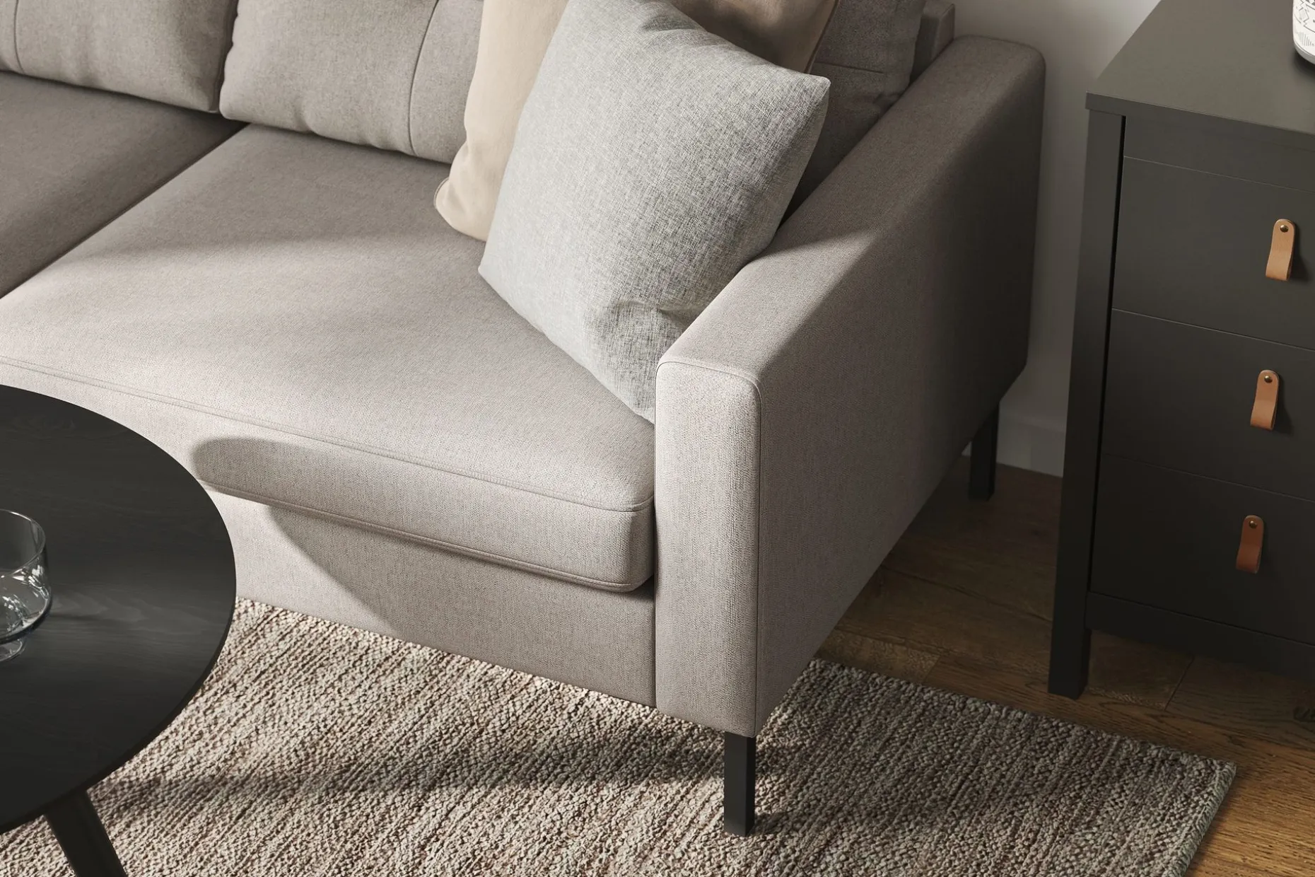 Frillestad 4-seter sofa med sjeselong venstre