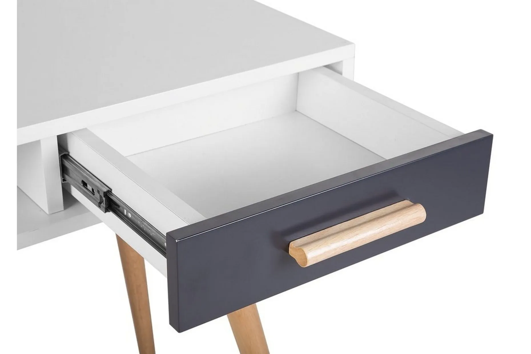 Frisange Skrivebord 120 cm med Oppbevaring 2 Skuffer + Hylle
