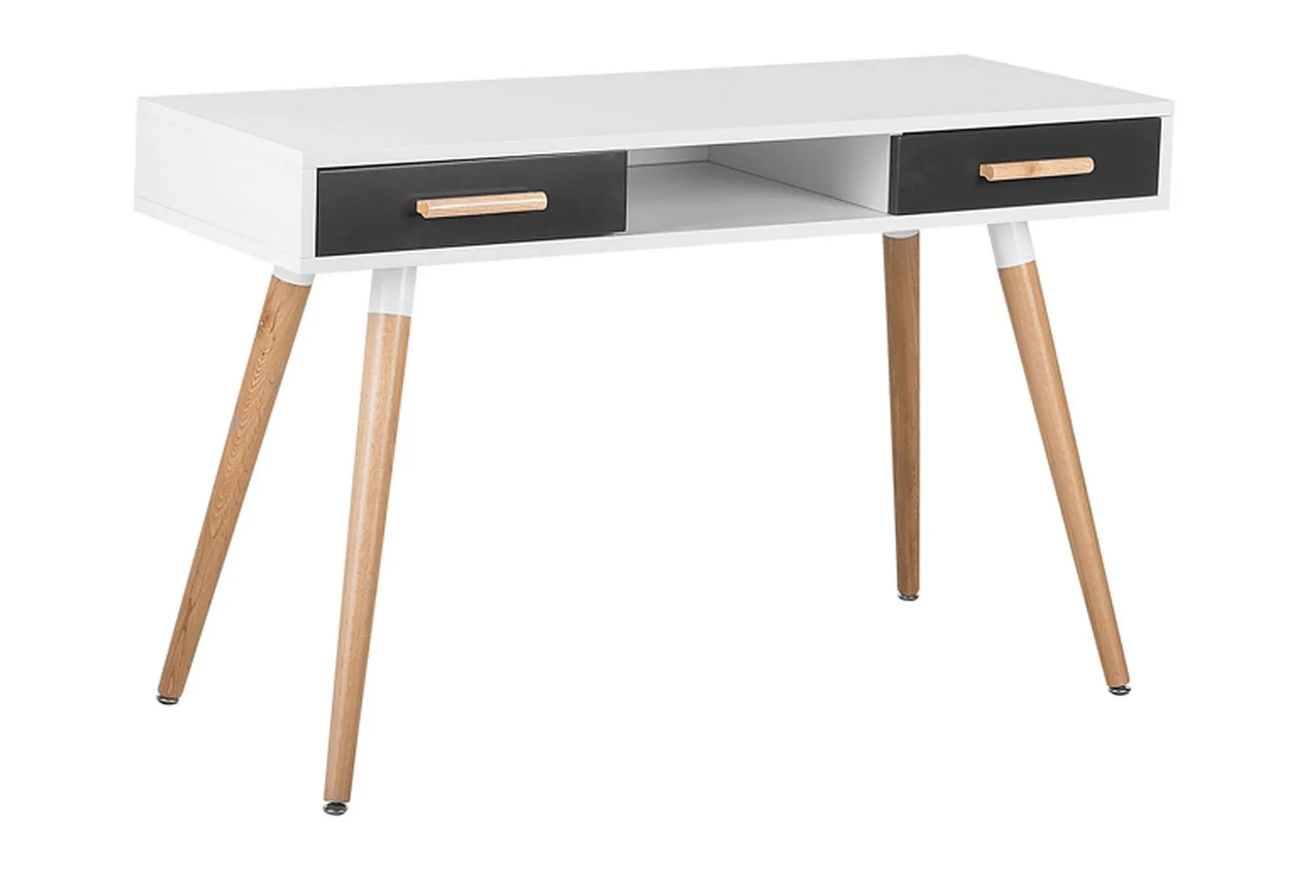 Frisange Skrivebord 120 cm med Oppbevaring 2 Skuffer + Hylle