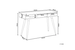 Frisange Skrivebord 120 cm med Oppbevaring 2 Skuffer + Hylle