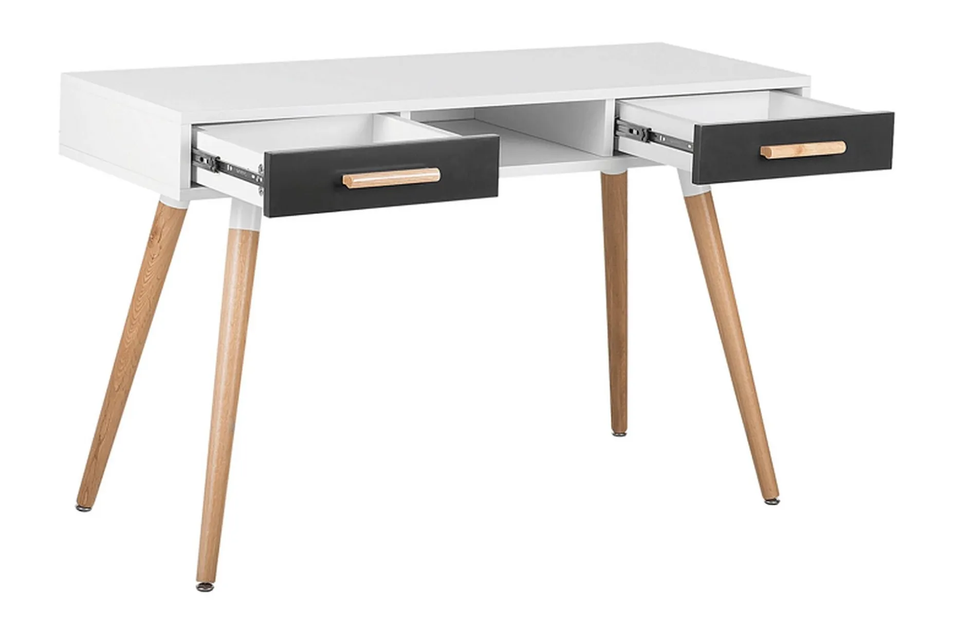 Frisange Skrivebord 120 cm med Oppbevaring 2 Skuffer + Hylle